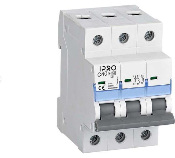Изображение товара Автоматический выключатель IPRO 3 фазы 40А C 6кА 15677
