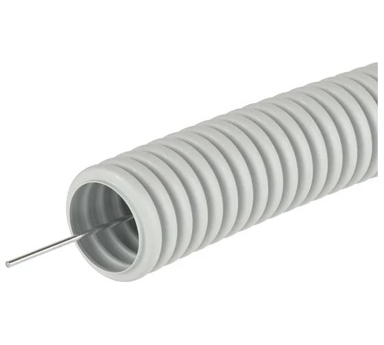 Изображение товара Гофротруба ЭлектроИзоляция d 20 ПВХ серая с протяжкой ЭИ (100) 300006