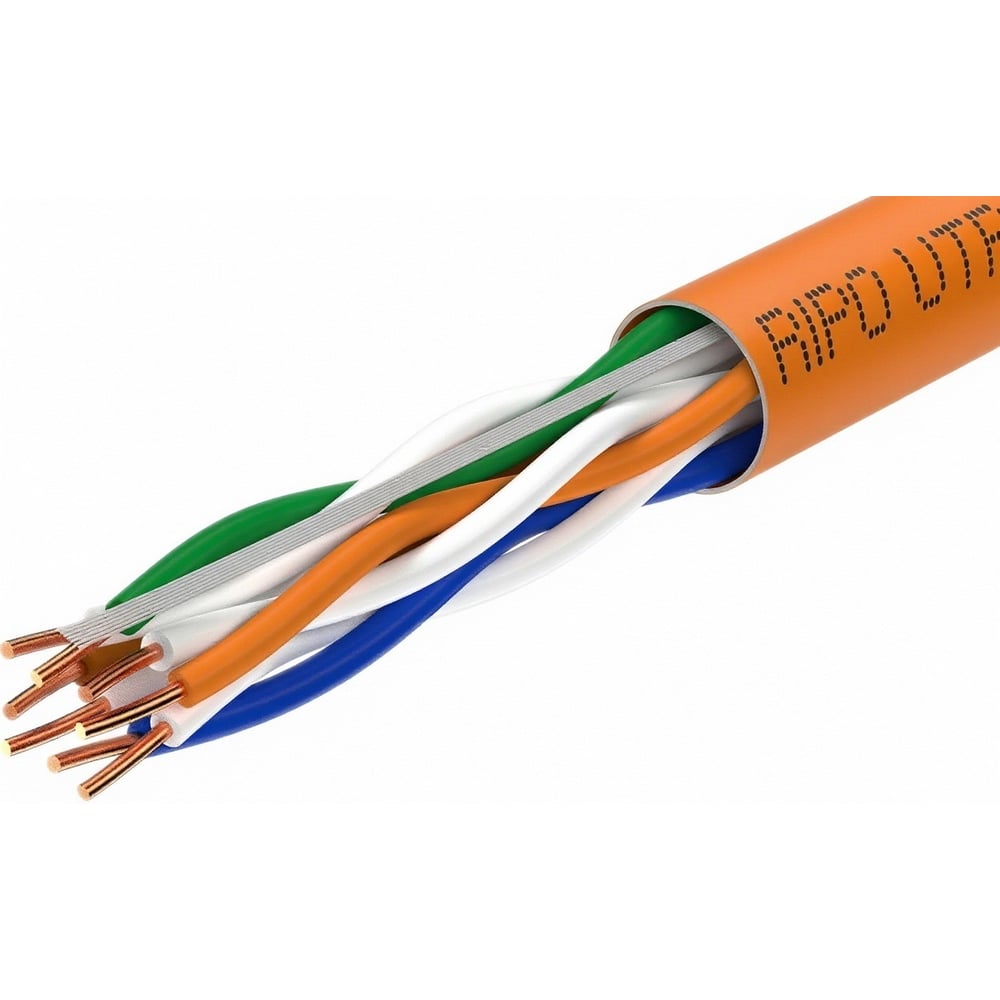 Витая пара RIPO U/UTP 4 CAT5E 24AWG нг-LSZH Cu Standart, U/UTP-5e нг А-HF 4x2x0.5, 305м 001-112007