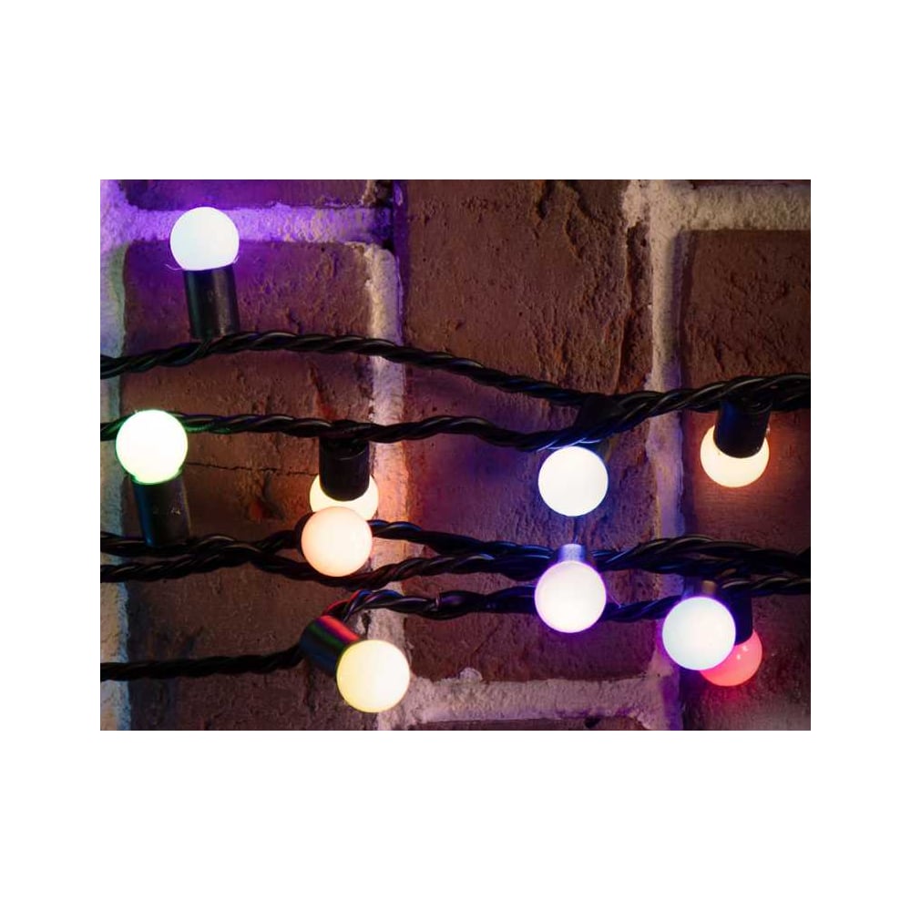 Изображение товара Гирлянда NEON-NIGHT Мультишарики Ø17,5мм 10м 100 LED RGB черный ПВХ IP65