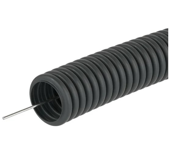 Изображение товара Гофротруба ЭлектроИзоляция d 25 ПНД черная с протяжкой ЭИ (50) 300033