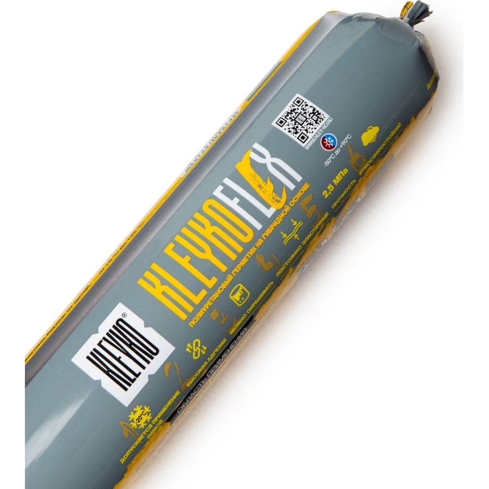 Изображение товара Полиуретановый однокомпонентный герметик KLEYKO FLEX 600 мл серый RAL 7001