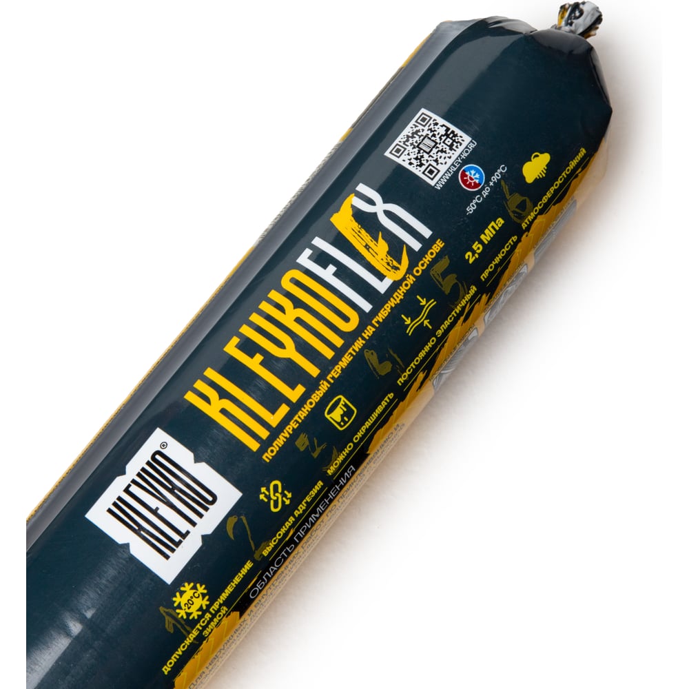 Изображение товара Полиуретановый герметик KLEYKO FLEX 600 мл антрацит, универсальный для строительных работ