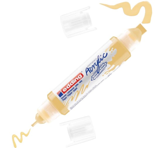 Изображение товара Маркер-аппликатор Edding акриловый двусторонний 3D 5400 пастельный желтый, 2-3 и 5-10 мм E-5400#915