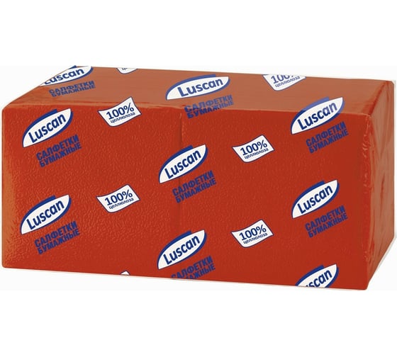 Изображение товара Однослойные бумажные салфетки Luscan Profi Pack 24х24 см красные 400 шт 476879