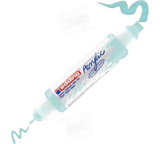 Изображение товара Маркер-аппликатор Edding акриловый, двусторонний 3D 5400 пастельный голубой, 2-3 и 5-10 мм 1327887