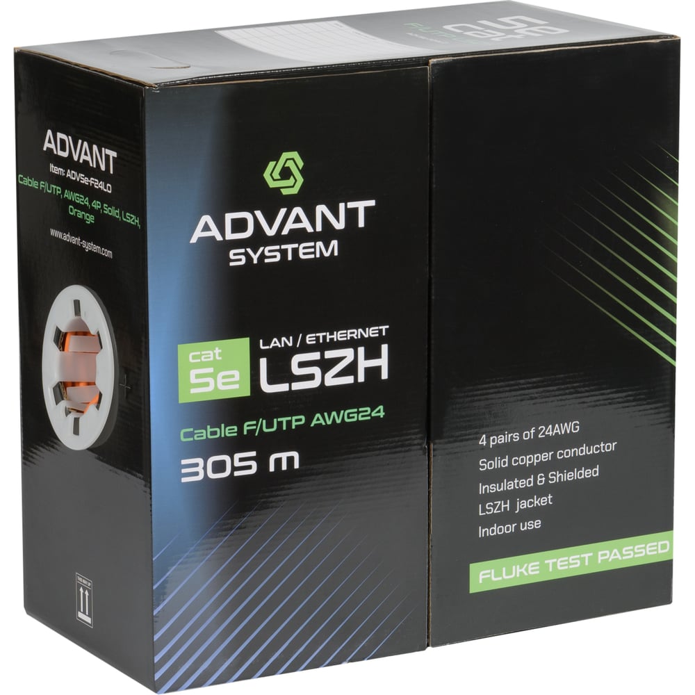 Изображение товара Кабель витая пара Advant ADV5e-F24LO категории 5е, F/UTP, 305м, оранжевый