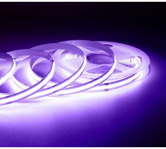 Изображение товара Общее освещение светодиодной лентой Apeyron 2м, 24В, 11Вт/м, COB, 352д/м, IP20, фиолет. 182ОО