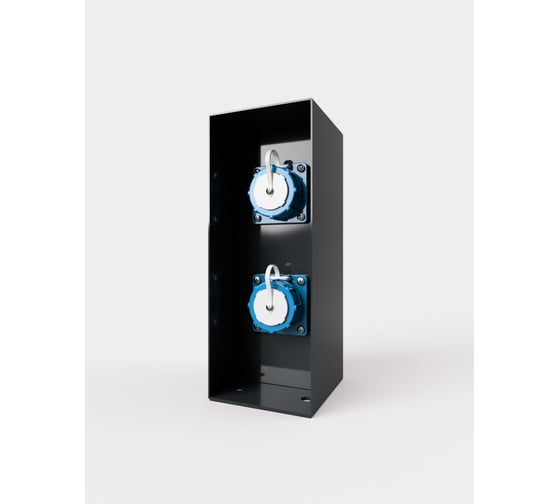 Изображение товара Пункт распределительный напольный ДЕВИБОКС Эконом, RAL7016 в комплекте с: - панельная розетка SCHUKO 16А 2п+p 230В IP67 - 2шт. - закладная h=340мм - закладная h=340мм ПР-2-16Э