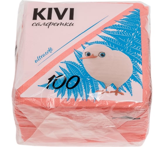 Изображение товара Салфетка бумажная KIVI пастель Розовый 100 листов 4612754820023