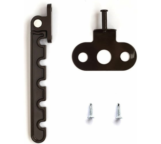 Изображение товара Ограничитель на окно Метизик металл, 5 позиций, с саморезами с буром, коричневый 5115.05