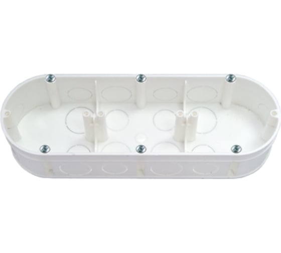 Изображение товара Коробка BYLECTRICA для 3-х местной рамочно-узловой сборки с винтами, для бетона и кирпича, 212x70x42 К-214 исп.1