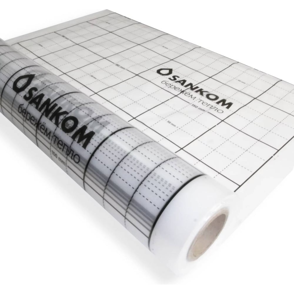 Изображение товара Пленка с разметкой 50x50 мм Sankom 100 м, прозрачная, рулон
