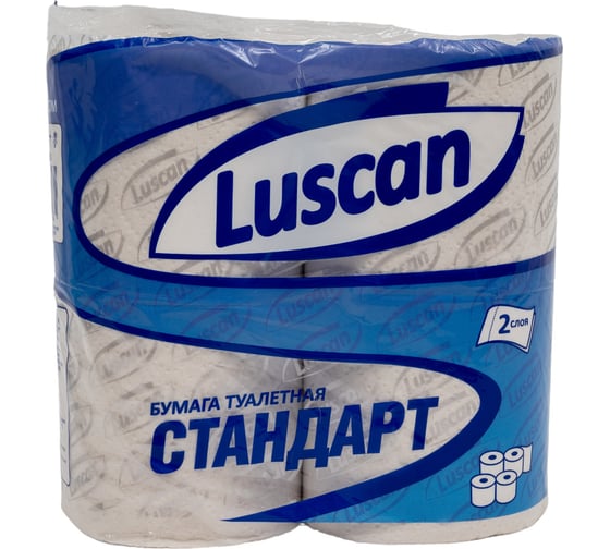 Изображение товара Туалетная бумага Luscan Standart 2 слоя, белая, 4 рулона 317381