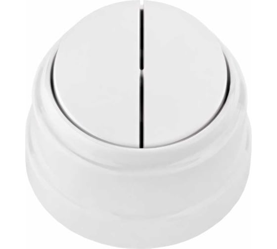 Изображение товара Выключатель Bylectrica 2-клавишный 6А ОУ, серия РЕТРО, белый, А56-2212