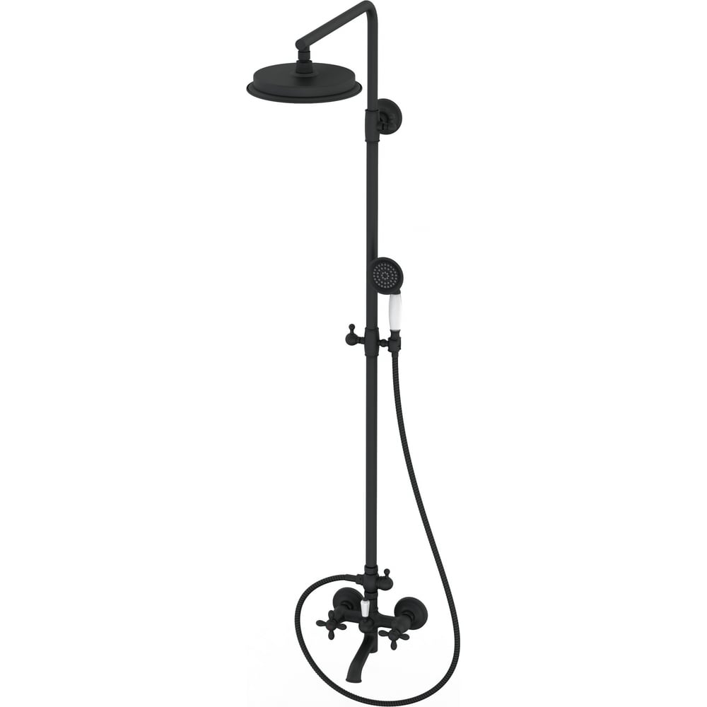 Изображение товара Душевая система Wonzon & Woghand черный матовый WW-88739020-MB с верхним и ручным душем