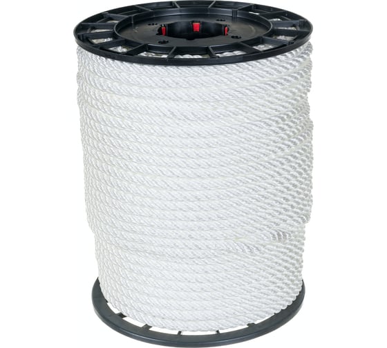 Изображение товара Полипропиленовый канат АзотХимФортис тросовой свивки 10 мм 100 м белый 73686