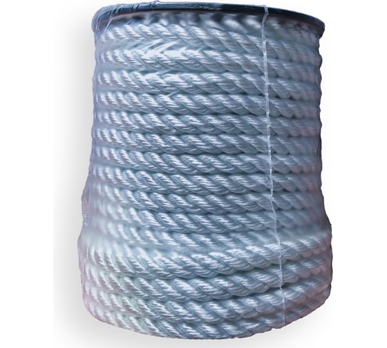 Изображение товара Полипропиленовый канат АзотХимФортис тросовой свивки 19 мм 50 м белый 73624