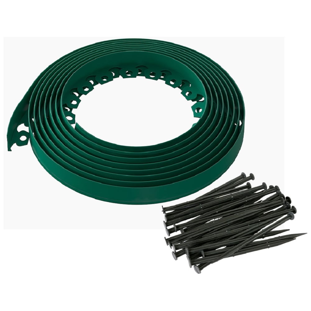 Изображение товара Садовый пластиковый бордюр ГеоПластБорд Манго 10 м зеленый высота 55 мм