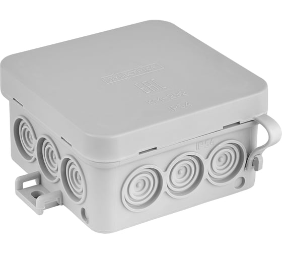 Изображение товара Монтажная коробка BYLECTRICA ОП серая IP54 размер 75х75х39 КМ-292