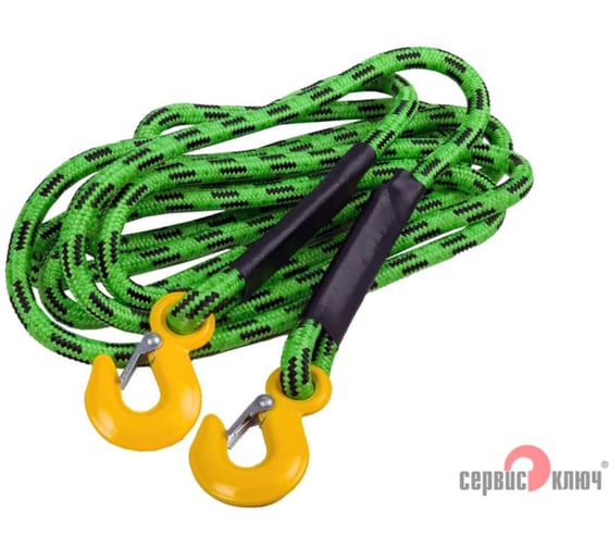Изображение товара Альпинистский трос СЕРВИС КЛЮЧ 6 т, в пакете, супер усиленный, диаметр 85 мм 19016