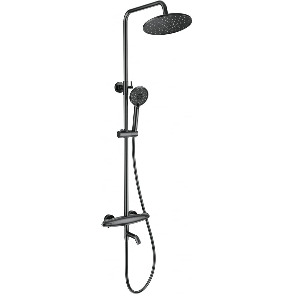 Изображение товара Душевая система с термостатом Wonzon & Woghand с верхним душем в темном графите