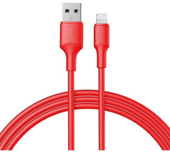 Изображение товара Кабель VOLTME USB2.0 Powerlink EDC ATL Lightning - USB-A (2.4A) 2.0M Красный C2315