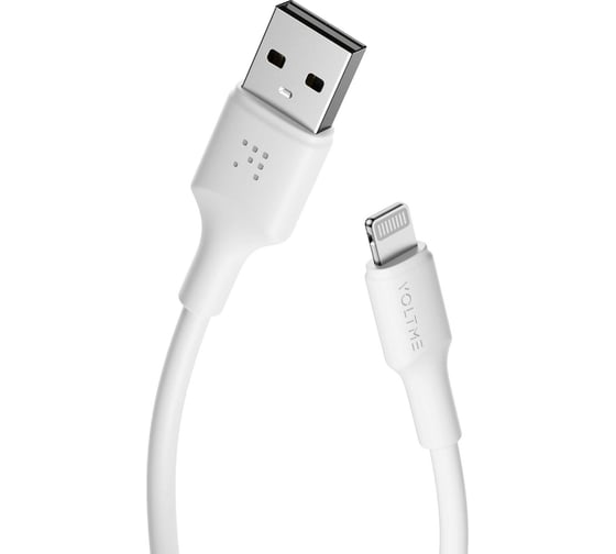Изображение товара Кабель VOLTME USB2.0 Powerlink EDC ATL Lightning - USB-A (2.4A) 1.2M Белый C2297