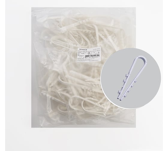 Изображение товара Дюбель-хомут для круглого кабеля FERON 19-25мм, DCL00-19-25, полипропилен, белый 100 шт 39333