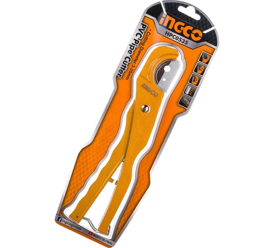 Изображение товара Ножницы для резки ПВХ труб INGCO 210 мм. 3-35 мм HPC0535