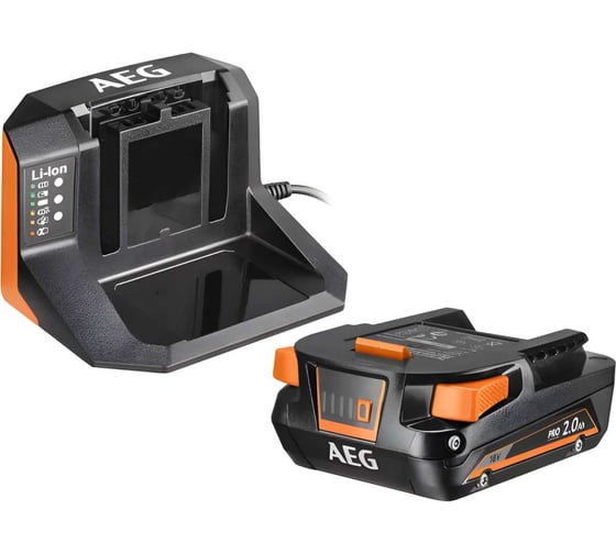 Изображение товара Набор зарядное устройство + аккумулятор SETL1820S 18В, 2Ач, Li-Ion AEG 4935478932