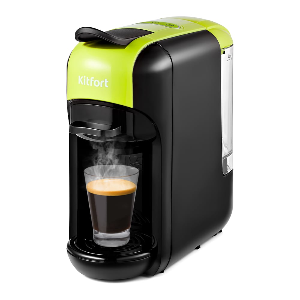 Изображение товара Кофеварка "3 в 1" черно-салатовая KITFORT КТ-7105-2