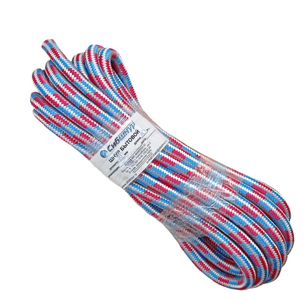 Плетеный бытовой шнур Сибшнур шнур полиамидный сибшнур 4 мм 2 м
