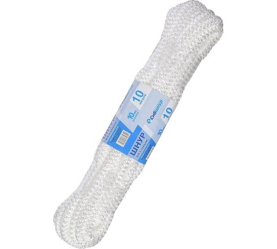 Изображение товара Вязаный шнур Сибшнур диаметр 10 мм, белый, 10 м, моток 30247