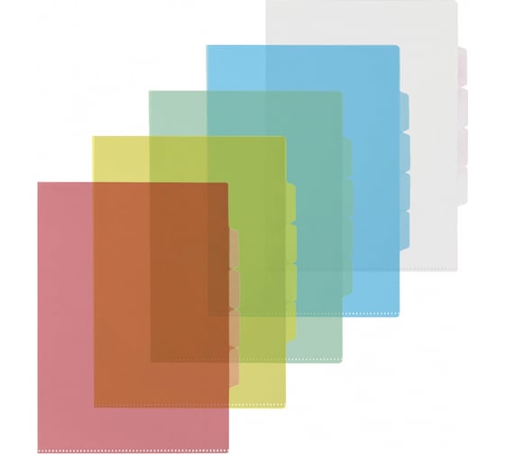 Изображение товара Пластиковая папка-уголок с 3 отделениями Attache А4,150 мкм, цвет ассорти, 10 шт 727921