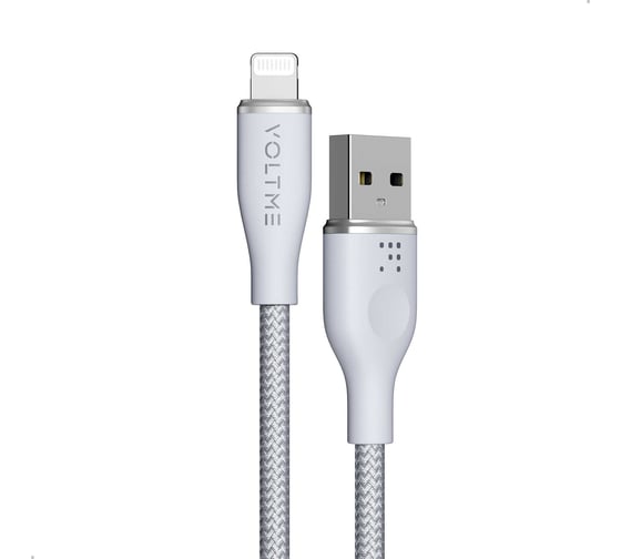 Изображение товара Кабель VOLTME USB2.0 Powerlink Rugg ATL 2.4A, Lightning- USB-A, 1.2м, серый, C2111