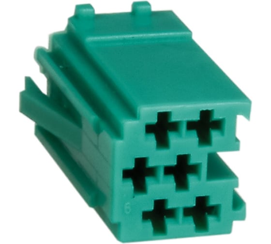 Изображение товара Корпус для разъема AURA MiniISO 6 контактов, зеленый, 10 шт AWZ-2008