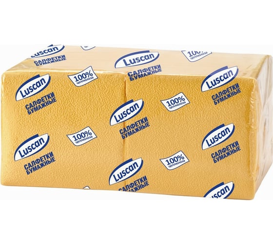 Изображение товара Однослойные бумажные салфетки Luscan Profi Pack 24х24 см желтые 400 шт 476878