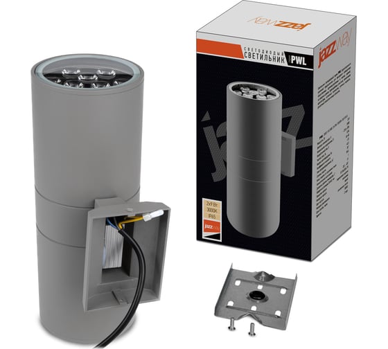 Изображение товара Светодиодный светильник Jazzway PWL-300110/30D 2х9Вт 3000К 230В/50Гц фасадный GR серый 5033146B
