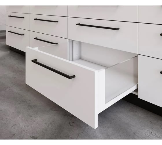 Изображение товара Комплект ящика GTV AXISPRO высота 168 мм, длина 550 мм, боковина стеклянная, белый PB-AXISPRO-GLASS-KPL550C1