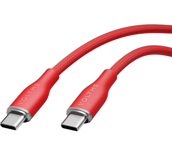 Изображение товара Кабель VOLTME USB2.0 Powerlink Rugg Lite CTC 5A, USB-С - USB-C, 100W, 1.2м, красный C1331