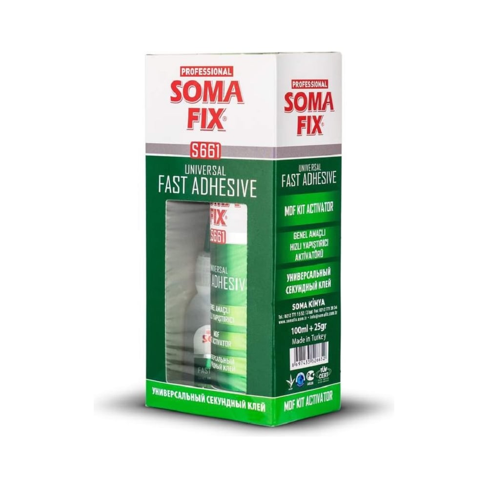 Изображение товара Клей SOMAFIX S661 2K - цианоакрилатный активатор, быстрая фиксация