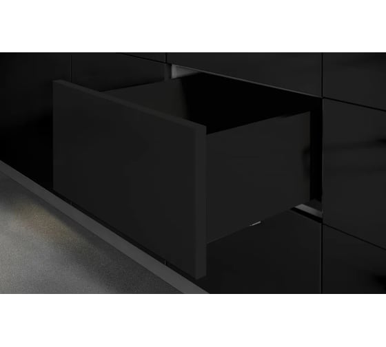 Изображение товара Комплект ящика GTV PUSH TO OPEN AXISPRO высота 200 мм, длина 550 мм, черный PB-AXISPRO-P2O-KPL550D2