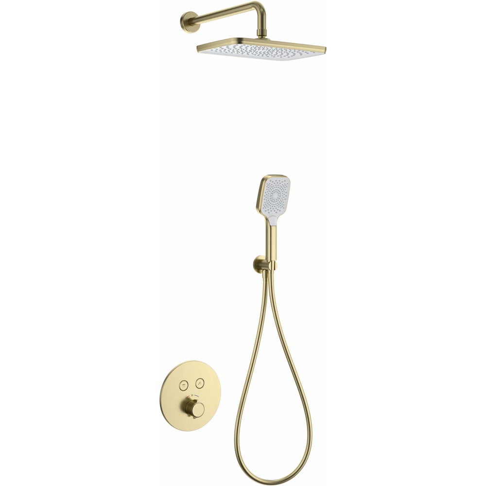 Изображение товара Душевая система с термостатом встраиваемая Wonzon & Woghand золото модуль modern