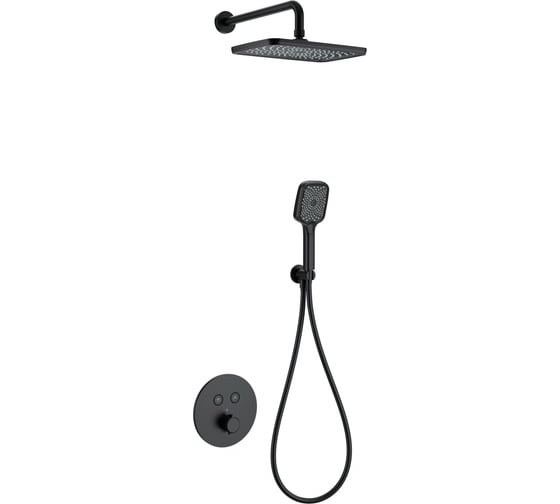 Изображение товара Душевая система с термостатом встраиваемая Wonzon & Woghand Черный матовый WW-D2017-A-MB