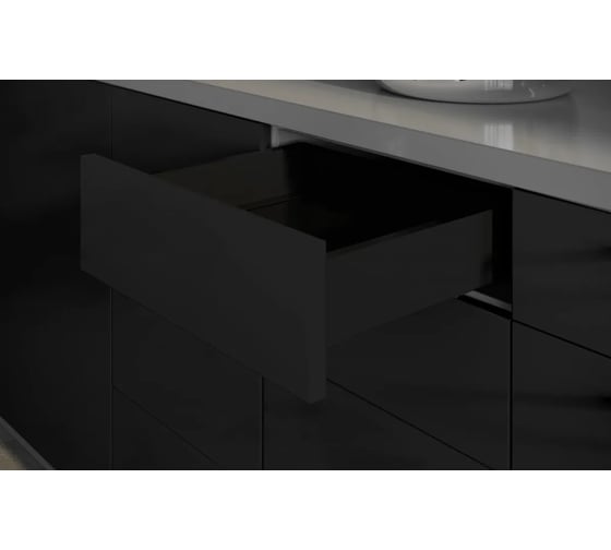 Изображение товара Комплект ящика GTV PUSH TO OPEN AXISPRO высота 86 мм, длина 300 мм, черный PB-AXISPRO-P2O-KPL300A2