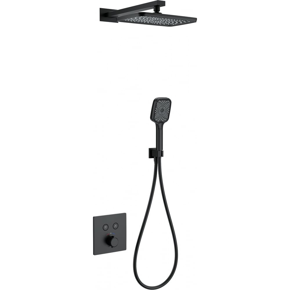 Изображение товара Встроенная душевая система с термостатом Wonzon & Woghand черный матовый WW-D2017-B-MB