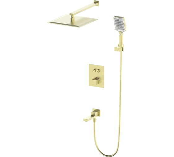 Изображение товара Душевая система с термостатом встраиваемая Wonzon & Woghand Брашированное золото WW-88929003-BG