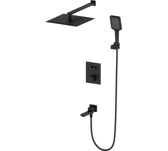 Изображение товара Душевая система с термостатом встраиваемая Wonzon & Woghand Черный матовый WW-88929003-MB