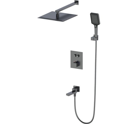 Изображение товара Душевая система с термостатом встраиваемая Wonzon & Woghand Темный графит WW-88929003-BGM